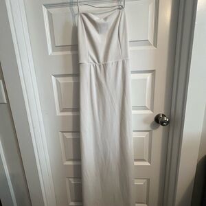 Lulu's Elegant White Strapless Dress